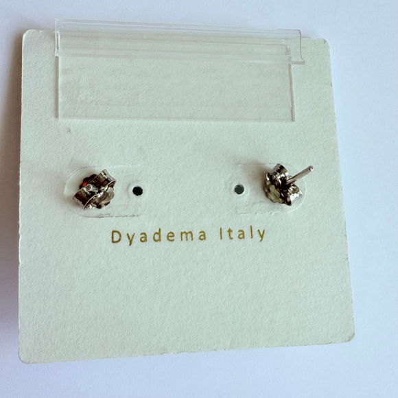 Mia Fiore 14K Gold & Sterling Silver Platinum Plated Pull Tab 1" Earrings Italy - Picture 7 of 9